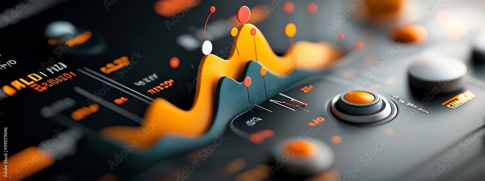 Poster colorful depicting the frequency modulation fm process used in radio broadcasting showcasing the dyn