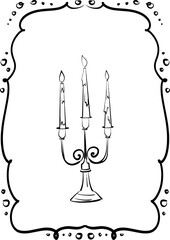 whimsical style hand drawn outline minimalistic card template