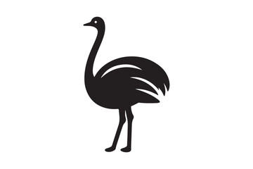 Minimal ostrich bird vector silhouette 