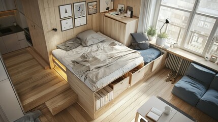 Modern Minimalist Bedroom Design with Natural Wood Accents