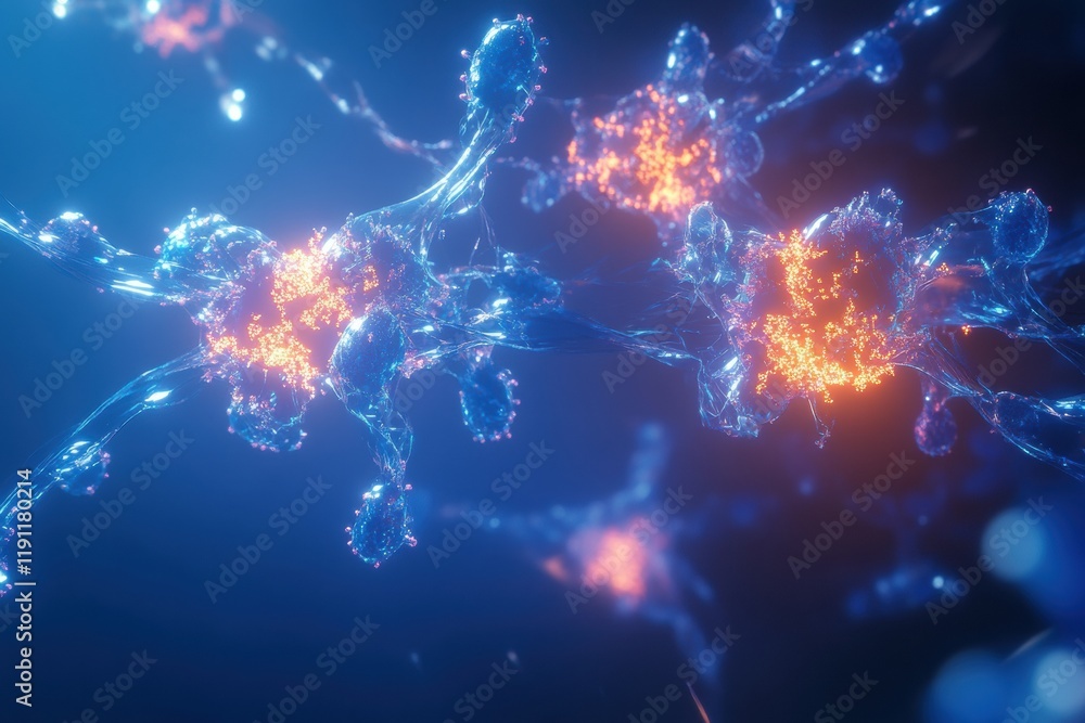 Poster visualized antibodies actively targeting glowing viruses in a dynamic cellular environment. generati