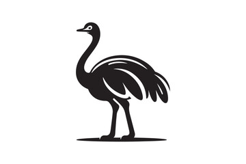 Minimal ostrich bird vector silhouette 
