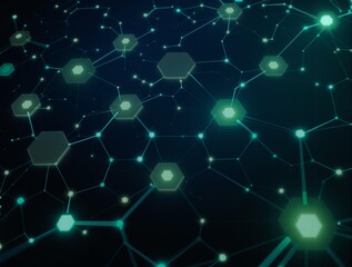 Fototapeta premium Geometric Hexagonal Pattern with Glowing Lines