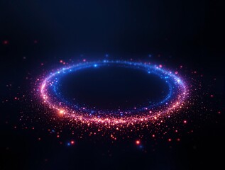 Obraz premium Glowing fragmented light particle ring with futuristic design