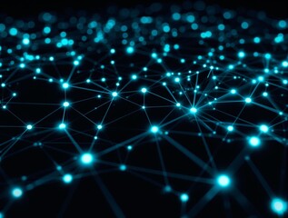 Fototapeta premium Glowing Network Grid with Interconnected Lines