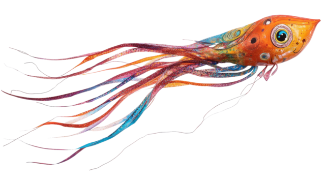 Kite in the wind transparent background