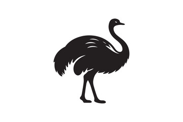 Minimal ostrich bird vector silhouette 
