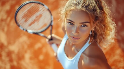 woman holding a tennis racket, a girl playing tennis, playing tennis