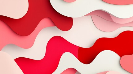 Abstract Red Pink and White Wave Pattern Design