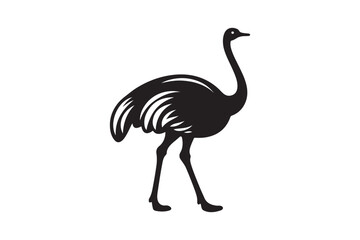 Minimal ostrich bird vector silhouette 