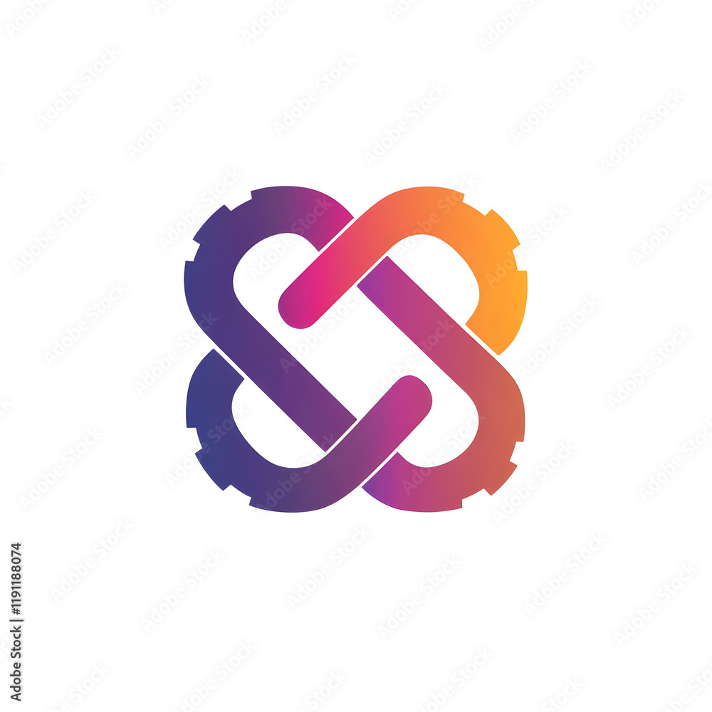 Poster minimalistic gear icon with bold detailing and sharp lines