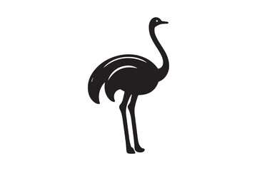 Minimal ostrich bird vector silhouette 