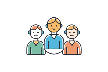 Fototapeta premium Conceptual icon of teamwork with people working together, highlighting partnership, collaboration, and collective success