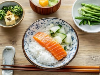 Create Minimalist Japanese Pattern Mix Bowls Kitchen Tableware Modern Aesthetic Fresh Concept