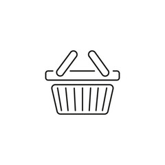 Red Shopping Basket Vector Icon isolated on white background. e-shop concept, shopping basket icon sign, pictogram supermarket basket ,store container. Hypermarket product carry object, grocery basket