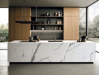 Transforming Modern Marble Kitchens White Stone and Black Stripes Contemporary Home Interior Design Minimalist Style