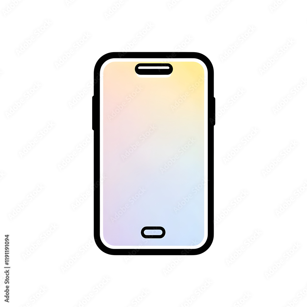 Poster flat vector design of smartphone outline with rectangular shape
