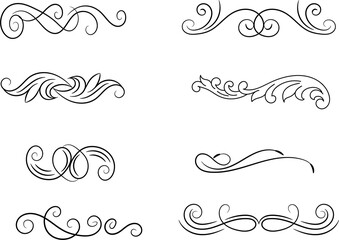 dividers, ornaments and floral decorative elements vector illustration