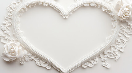 Heart Shaped Lace Frame with Rose