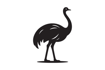 Minimal ostrich bird vector silhouette 