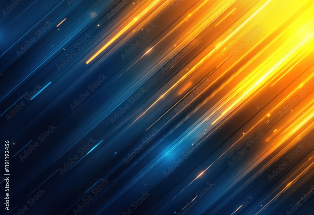 Poster abstract digital background with vibrant blue, yellow diagonal stripes. diagonal lines create dynami