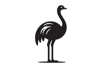 Minimal ostrich bird vector silhouette 