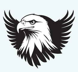 Eagle head mascot isolated on white background 