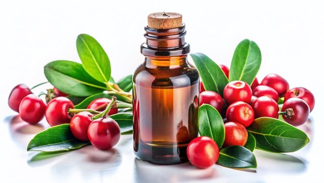 Wintergreen Essential Oil Bottle with Berries - Pure Natural Aromatherapy