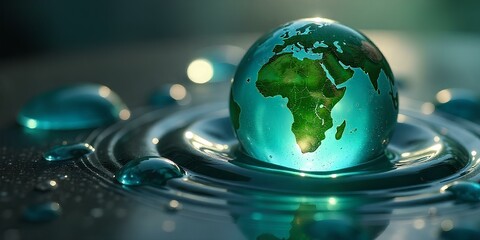 Earth in Water Reflecting Global Importance