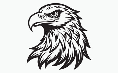 Eagle head mascot isolated on white background 