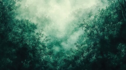 Fototapeta premium Serene Forest Canopy with Soft Green Hues