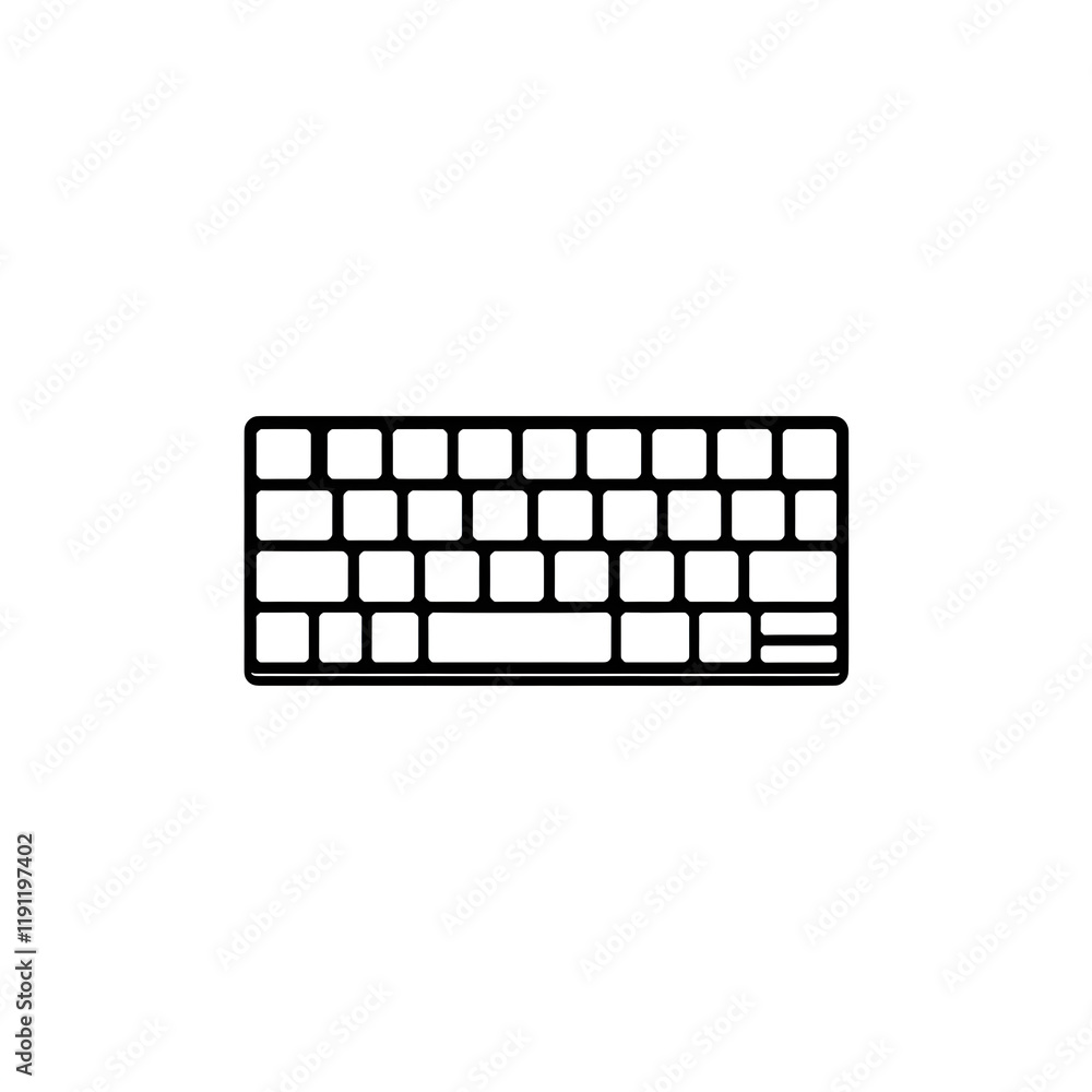 Poster modern minimal icon of rectangular keyboard keys on white background