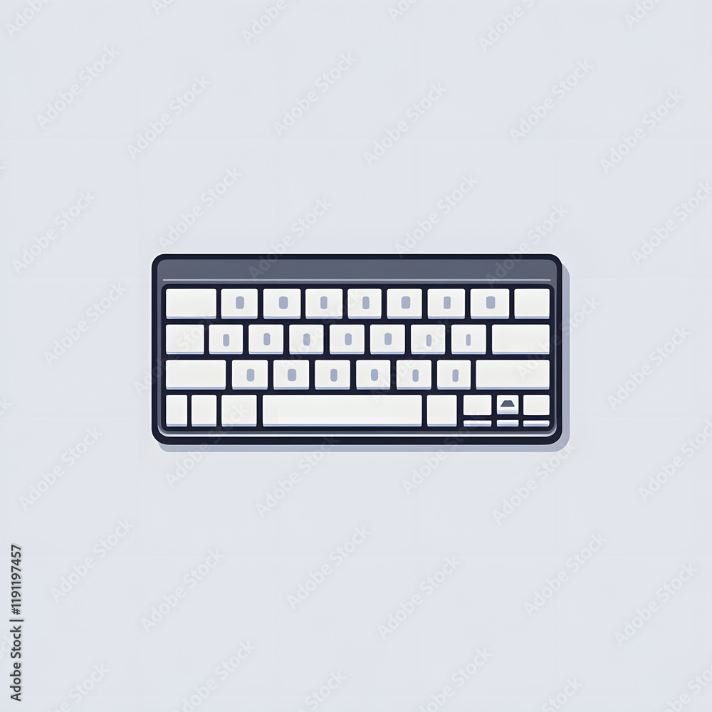 Poster Minimalistic Keyboard Icon with Evenly Spaced Rectangular Keys