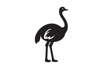 Minimal ostrich bird vector silhouette 