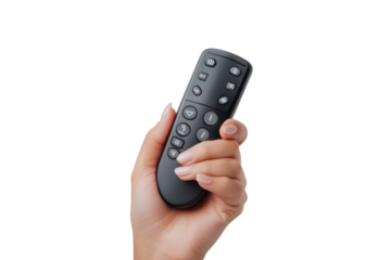 Woman Holding Remote for Media Control