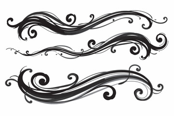 Elegant Calligraphic Divider with Flowing Ink for Formal Designs