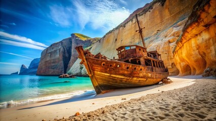 Zakynthos Shipwreck Beach Macro:  Close-up Textures of Sun-bleached Wood & Sand