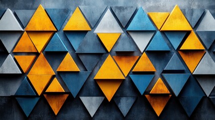 Abstract geometric triangle wall art.