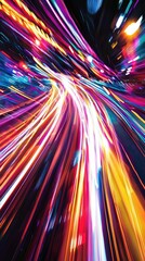 Vibrant Light Trails in Motion Abstract Background for Creativity