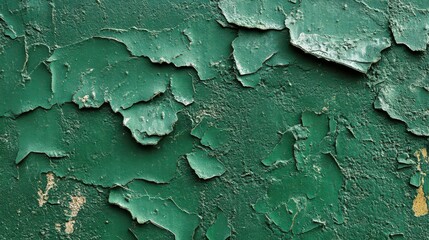 Abstract Texture of Peeling Green Paint on Surface