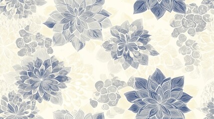 Elegant Pastel Floral Pattern with Soft Color Palette