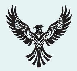 Eagle black silhouette art