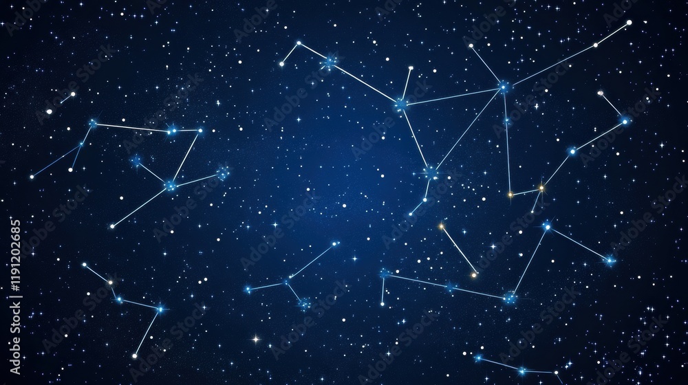 Aufkleber night sky filled with constellations and a bright full moon illuminating the vast universe above. ge