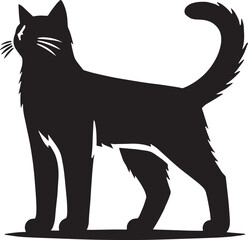 black and white cat vector
