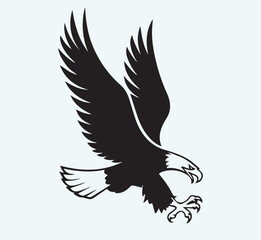 Eagle black silhouette art