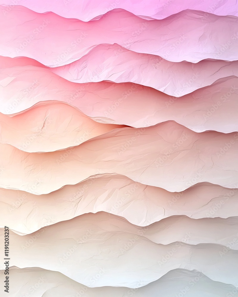 Poster pastel gradient background blending soft pink and beige hues with subtle textured overlay creating a