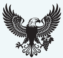 Fototapeta premium Eagle black silhouette art