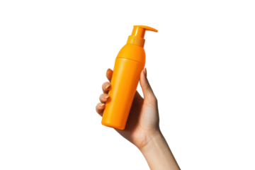 Woman Holding Sunscreen in the Sun