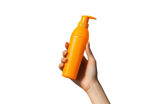 Woman Holding Sunscreen in the Sun