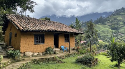 Rustic Mountain Home with Terracotta Roof